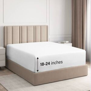 NWT CGK Linens Extra Deep Pocket Fitted Sheet Wrinkle Resistant White - Full